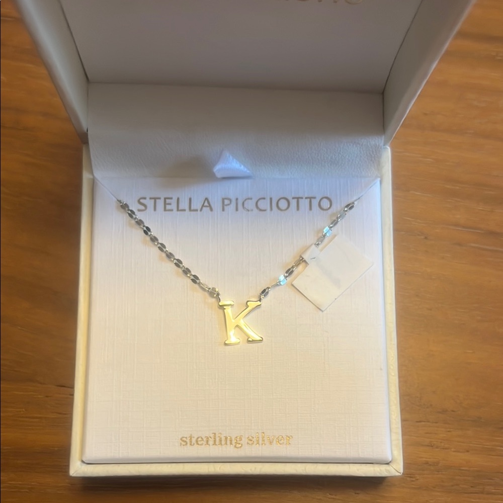 NEW IN BOX! Stella Picciotto Silver K Initial Necklace